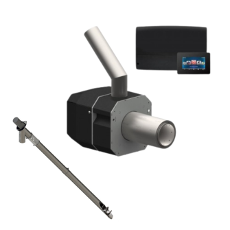 Комплект горелки с блоком управления EcoMAX 920 (NTC) 5–20 кВт, с сенсорным экраном + шнековый транспортер пеллет длиной 2 м до 50 кВт, двухсекционный, KIPI